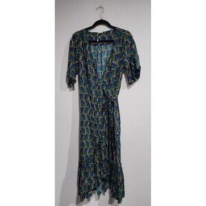 Silk & Salt Journey Maxi Fairy Wrap Dress Size M African Peacock